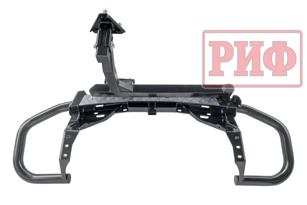 Бампер РИФ задний силовой/защита штатного бампера Toyota Fortuner 2015+ c квадратом под фаркоп, калиткой, подсветкой номера