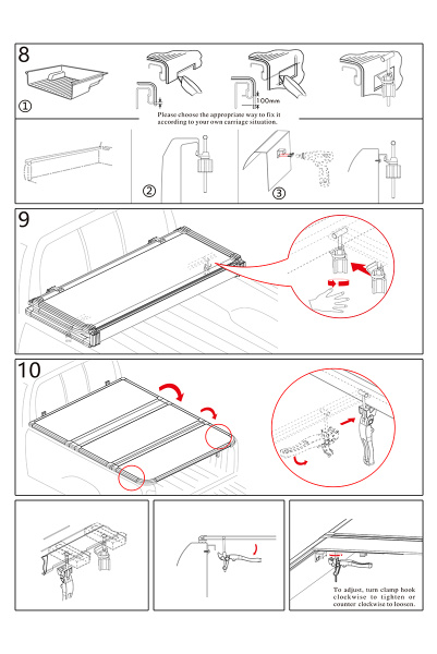 Крышка кузова РИФ для Sollers ST6 / JAC T6, трёхсекционная 1590х1600 мм, алюминиевая, черная