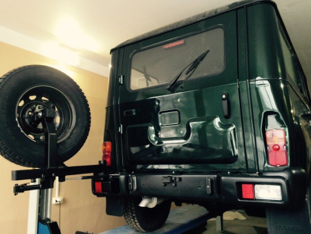 Калитка РИФ в штатный задний бампер УАЗ Хантер