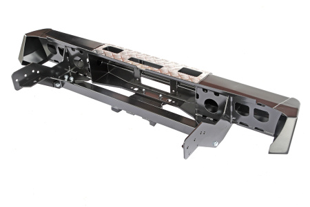 Бампер РИФ силовой задний Mitsubishi L200 2015-2019 с площадкой под лебёдку, квадратом под фаркоп и фонарями