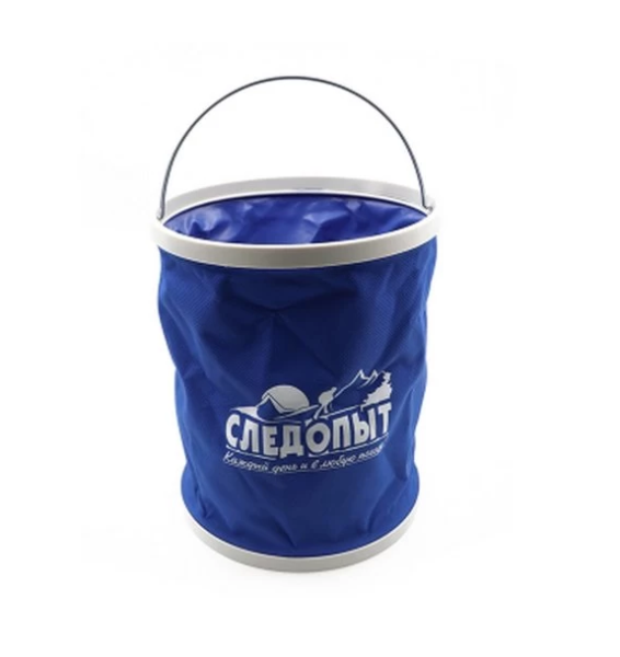 5. Ведро СЛЕДОПЫТ складное, синее, 13 л, в чехле (уценка)