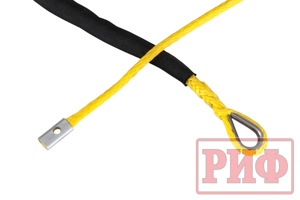 Трос для лебёдки синтетический РИФ 6 мм/15 м, желтый