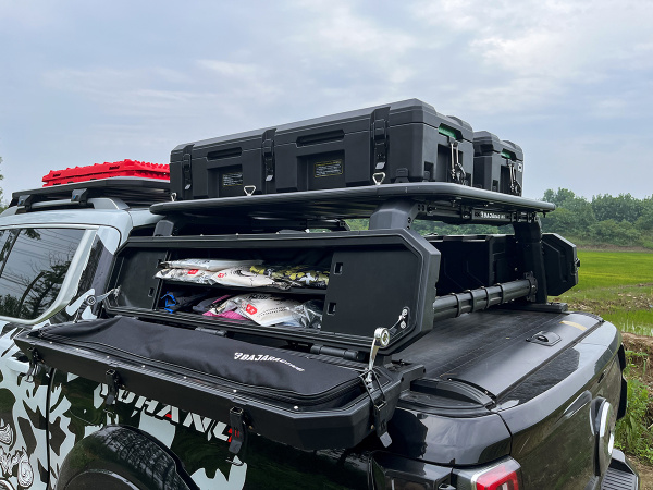 Силовой каркас-кунг Baja Racing (тип А) с 2-мя малыми рыбацкими ящиками Mitsubishi L200, Isuzu D-MAX, Nissan Navara