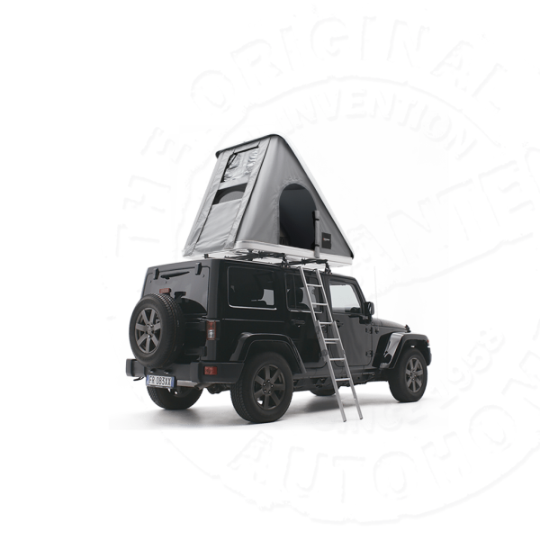 Палатка на крышу автомобиля AUTOHOME COLUMBUS VARIANT SMALL GRAY X-LONG, тент серый, лестница 215 мм