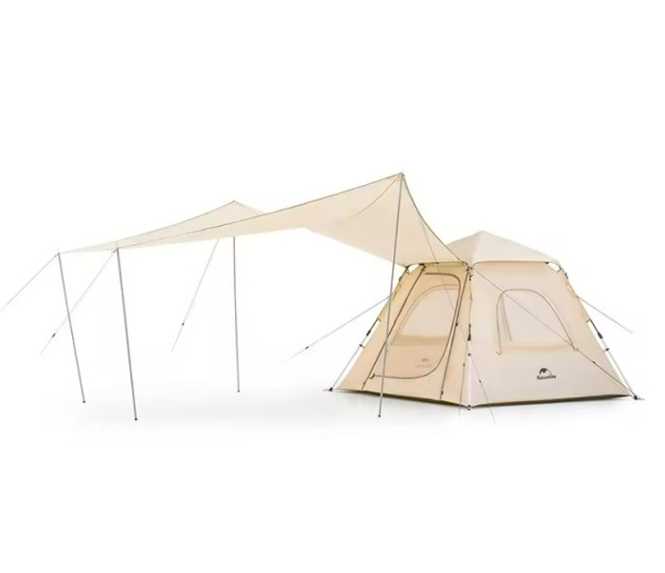 Палатка Naturehike Ango 3-местная, быстросборная, бежевая, со стойками