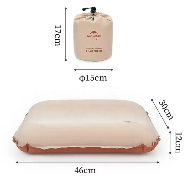 2 Подушка самонадувающаяся Naturehike 46x30x17см, бежевая