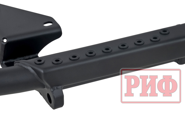 Бампер задний силовой/защита штатного бампера РИФ Toyota Land Cruiser 200 2007-2015 c квадратом под фаркоп, стандарт