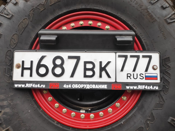 Бампер РИФ задний Nissan Patrol Y61 2004+ с квадратом под фаркоп, 2-мя калитками, фонарями, подсветкой номера