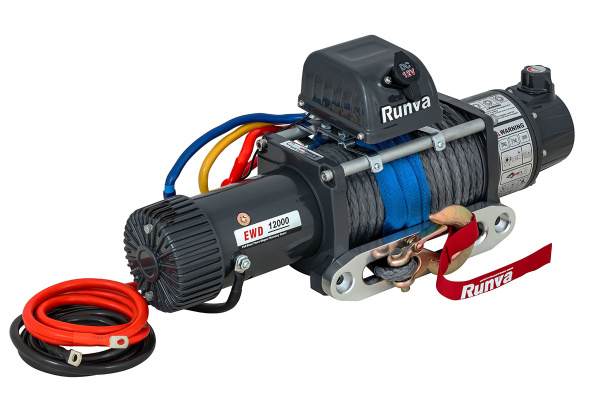 Лебёдка электрическая двухскоростная 12V Runva EWD12000SSR 5443 кг (синтетический трос)