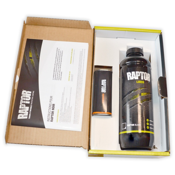 Покрытие защитное повышенной прочноcти RAPTOR черное, с отвердителем 2K U-POL 1л Покрытие защитное повышенной прочноcти RAPTOR черное, с отвердителем 2K U-POL 1л