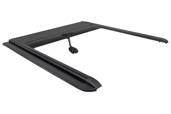 Крышка кузова РИФ для JAC T9, роллета раздвижная 1580х1620 мм, алюминиевая, черная