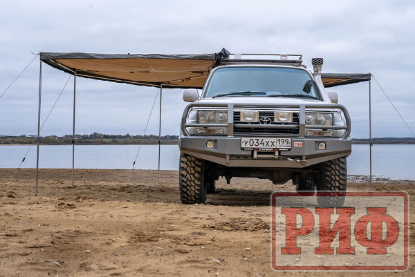 4 Маркиза автомобильная РИФ комбинированная (прямоугольная с веерной частью) 2,0х2,0 м (правая)