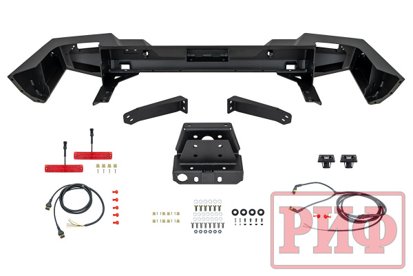 Бампер РИФ силовой задний TANK 300 с квадратом под фаркоп и фонарями
