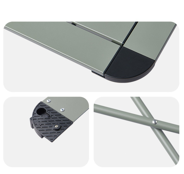 Стол туристический Naturehike Yamami L03 алюминиевый, 52,5х52,5х42 см, складной, серо-зеленый